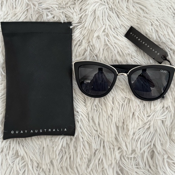 Quay Australia Black and Silver Cat-Eye Sunglasses - Picture 4 of 7